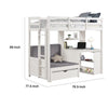 Sirius Twin Loft Bed | Bookcase and Desk | Shelf Unit White Pine Wood BM333622