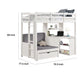 Sirius Twin Loft Bed | Bookcase and Desk | Shelf Unit White Pine Wood BM333622