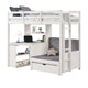 Sirius Twin Loft Bed | Bookcase and Desk | Shelf Unit White Pine Wood