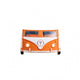 Xiel Bus Twin Bed | Peace Sign | LED Lights and Sound Effects | Orange BM333623