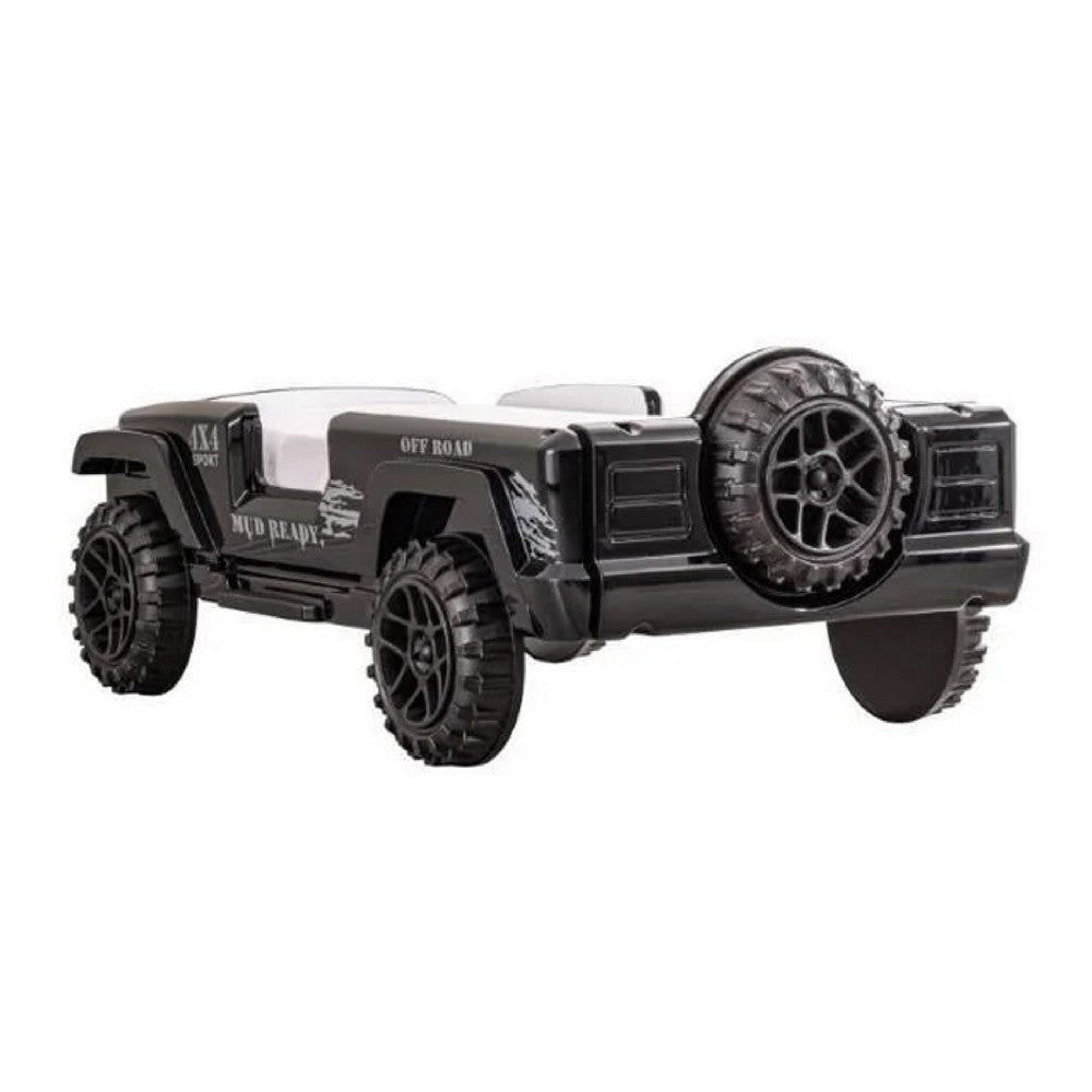 Randy SUV Twin Bed with Lights and Sound Effects | Black Faux Leather