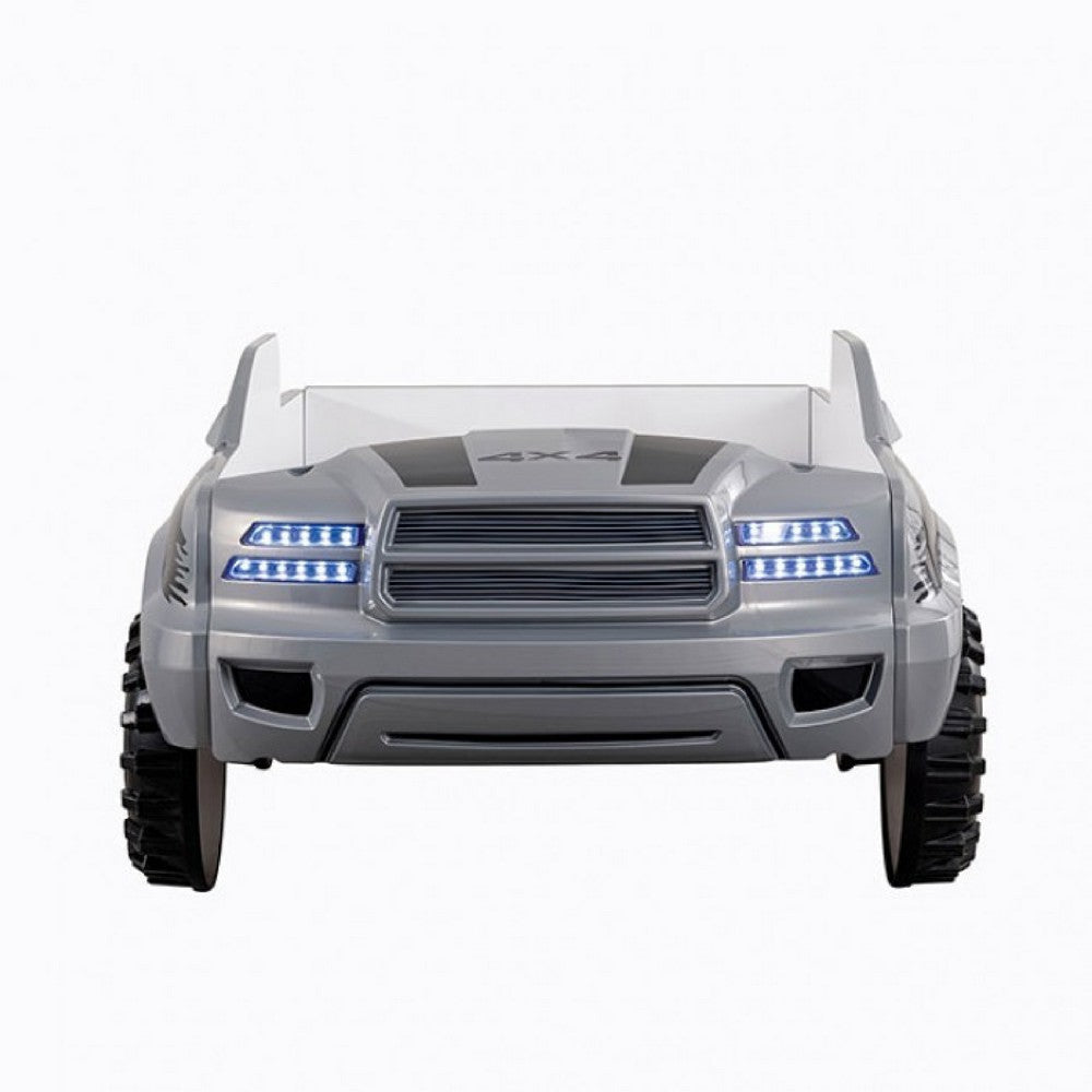 Tonie Truck Twin Bed | Interactive Lights and Sound Effects | Gray ABS