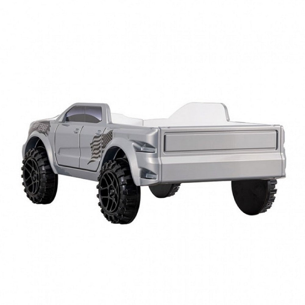 Tonie Truck Twin Bed | Interactive Lights and Sound Effects | Gray ABS
