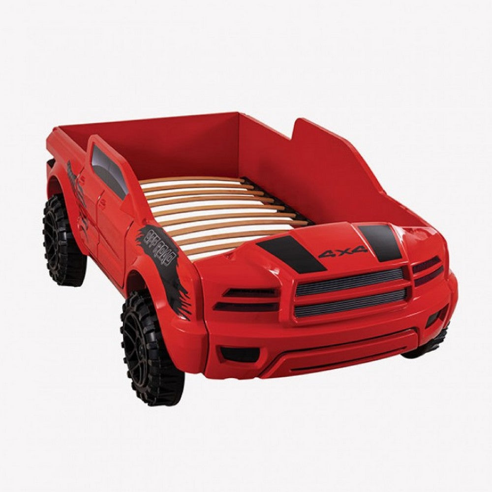 Tonie Truck Twin Bed | Interactive Lights and Sound Effects | Red ABS