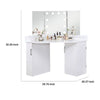 Laura Vanity Desk Set | 3 Panel Mirror | 10 Light Bulbs | White Wood BM333629