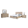 Rozie 4pc Queen Bedroom Set with Mirror and Dresser | Light Oak Brown