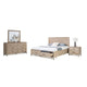 Rozie 4pc Queen Bedroom Set with Mirror and Dresser | Light Oak Brown