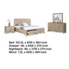 Rozie 4pc Queen Bedroom Set with Mirror and Dresser | Light Oak Brown BM333631