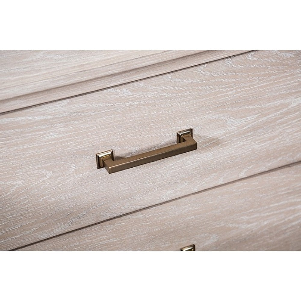 Rozie 5pc Queen Bedroom Set | Mirror | 2 Nightstand | Light Oak Brown BM333632