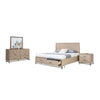 Rozie 5pc Queen Bedroom Set | Mirror | 2 Nightstand | Light Oak Brown
