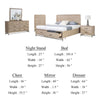 Rozie 5pc Queen Bedroom Set | Chest and Nightstand | Light Oak Brown BM333633