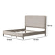 Rizvi King Bed | Upholstered Headboard | Beveled Mirror | Gray Wood BM333635