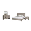 Rizvi 4pc Queen Bedroom Set | Beveled Mirror | Dresser | Gray Wood