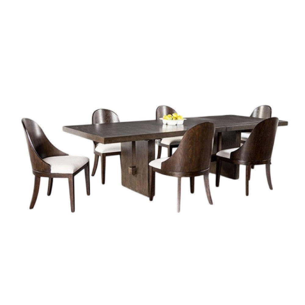 Mordy 9pc Dining Table Set | 72-90’’ Expandable Leaf | 8 Curved Chairs BM333641