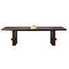 Mordy Dining Table, Walnut Brown Solid Wood 90-108 Inch Expandable Leaf