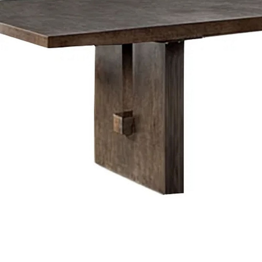 Mordy Dining Table, Walnut Brown Solid Wood 90-108 Inch Expandable Leaf