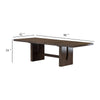 Mordy Dining Table, Walnut Brown Solid Wood 90-108 Inch Expandable Leaf