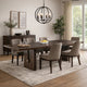 Mordy Dining Table, Walnut Brown Solid Wood 90-108 Inch Expandable Leaf
