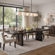 Mordy Dining Table, Walnut Brown Solid Wood 90-108 Inch Expandable Leaf