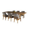 Ramie 7pc Dining Table Set | 84-102" Expandable Leaf | 6 Gray Chairs
