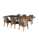 Ramie 7pc Dining Table Set | 84-102" Expandable Leaf | 6 Gray Chairs