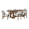 Ramie 7pc Dining Table Set | 84-102" Expandable Leaf | 6 White Chair