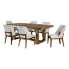 Ramie 7pc Dining Table Set | 84-102" Expandable Leaf | 6 White Chair
