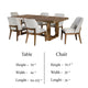 Ramie 7pc Dining Table Set | 84-102’’ Expandable Leaf | 6 White Chair