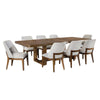 Ramie 9pc Dining Table Set | 84-102" Expandable Leaf | 8 White Chair