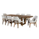Ramie 9pc Dining Table Set | 84-102" Expandable Leaf | 8 White Chair