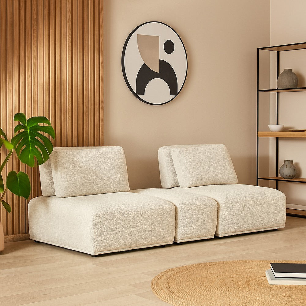 Stavan Modular 2 Seat Sofa | Ottoman | Light Gray | Adjustable Back