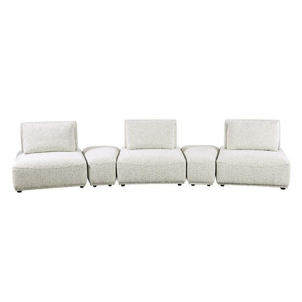 Stavan Modular Curved 3 Seater Sofa | Gray Boucle | Adjustable Back