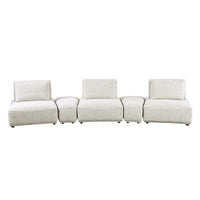 Stavan Modular Curved 3 Seater Sofa | Gray Boucle | Adjustable Back