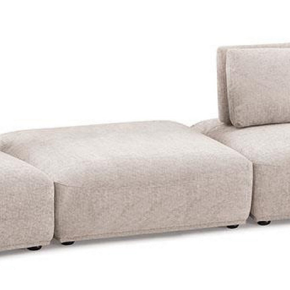 Stavan Modular 2 Seat Sofa | Square Ottoman Light Brown Boucle 114’’ BM333663