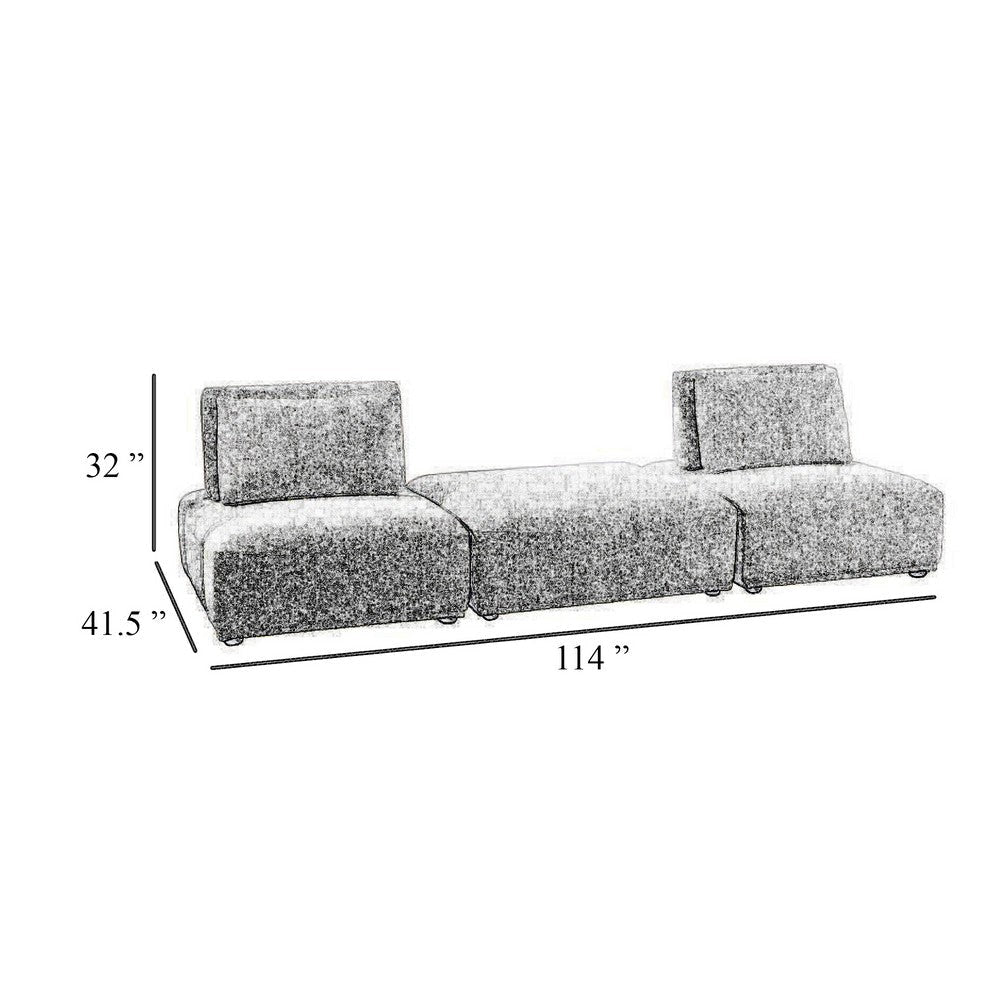 Stavan Modular 2 Seat Sofa | Square Ottoman Light Brown Boucle 114’’ BM333663
