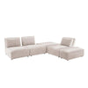 Stavan Modular L Sectional Sofa | Light Brown Boucle | Adjustable Back