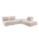 Stavan Modular L Sectional Sofa | Light Brown Boucle | Adjustable Back
