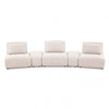 Stavan Modular Curved 3 Seat Sofa | Light Brown Boucle Adjustable Back