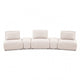 Stavan Modular Curved 3 Seat Sofa | Light Brown Boucle Adjustable Back