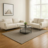 Batty Sofa and Loveseat Set | Light Brown Chenille | Adjustable Back