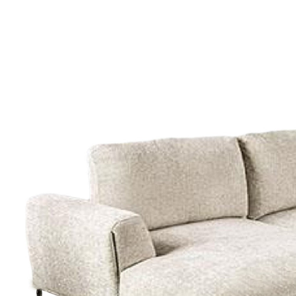 Batty J Sectional Sofa | Light Brown Chenille 147’’ | Adjustable Back BM333693
