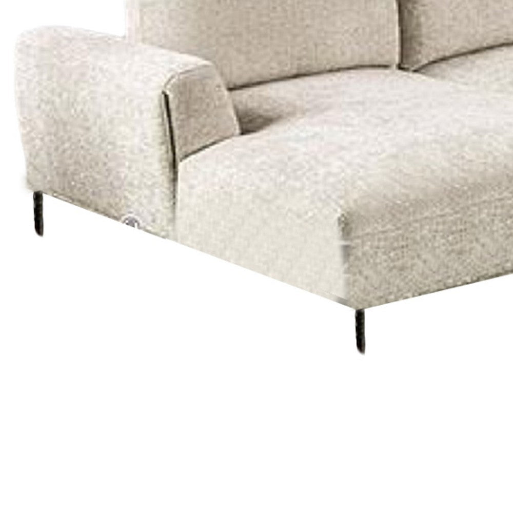 Batty J Sectional Sofa | Light Brown Chenille 147’’ | Adjustable Back BM333693