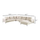 Batty J Sectional Sofa | Light Brown Chenille 147’’ | Adjustable Back BM333693