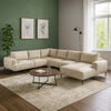 Batty J Sectional Sofa | Light Brown Chenille 147" | Adjustable Back
