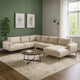 Batty J Sectional Sofa | Light Brown Chenille 147" | Adjustable Back