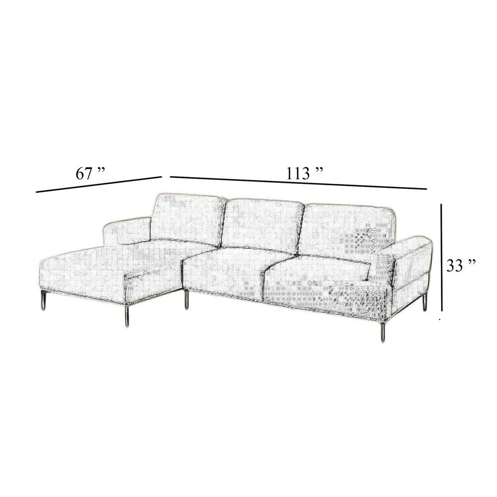 Batty L Shaped Sectional Chaise Sofa | Light Brown Chenille Adjustable BM333694