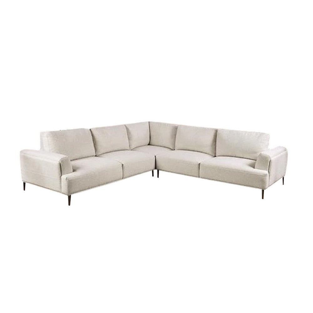 Batty L Shape Sectional Sofa | 114’’ Light Brown Chenille Adjustable BM333695