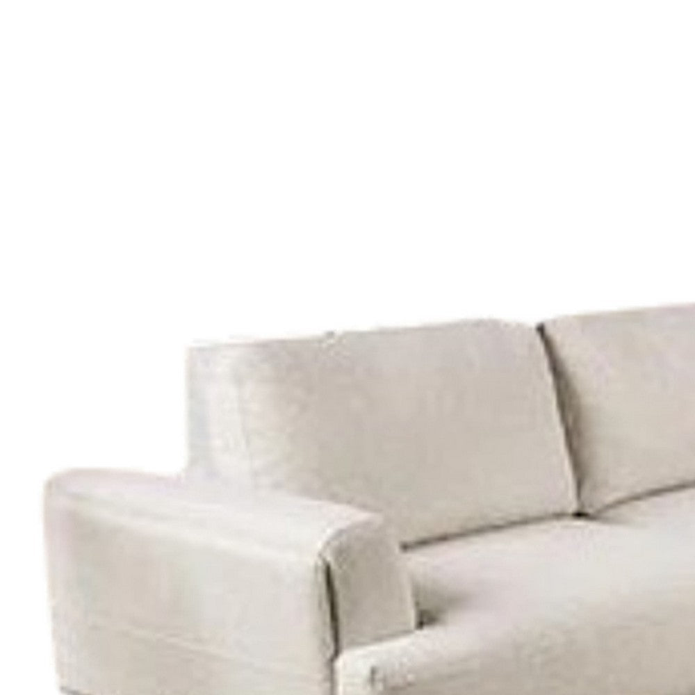Batty L Shape Sectional Sofa | 114’’ Light Brown Chenille Adjustable BM333695