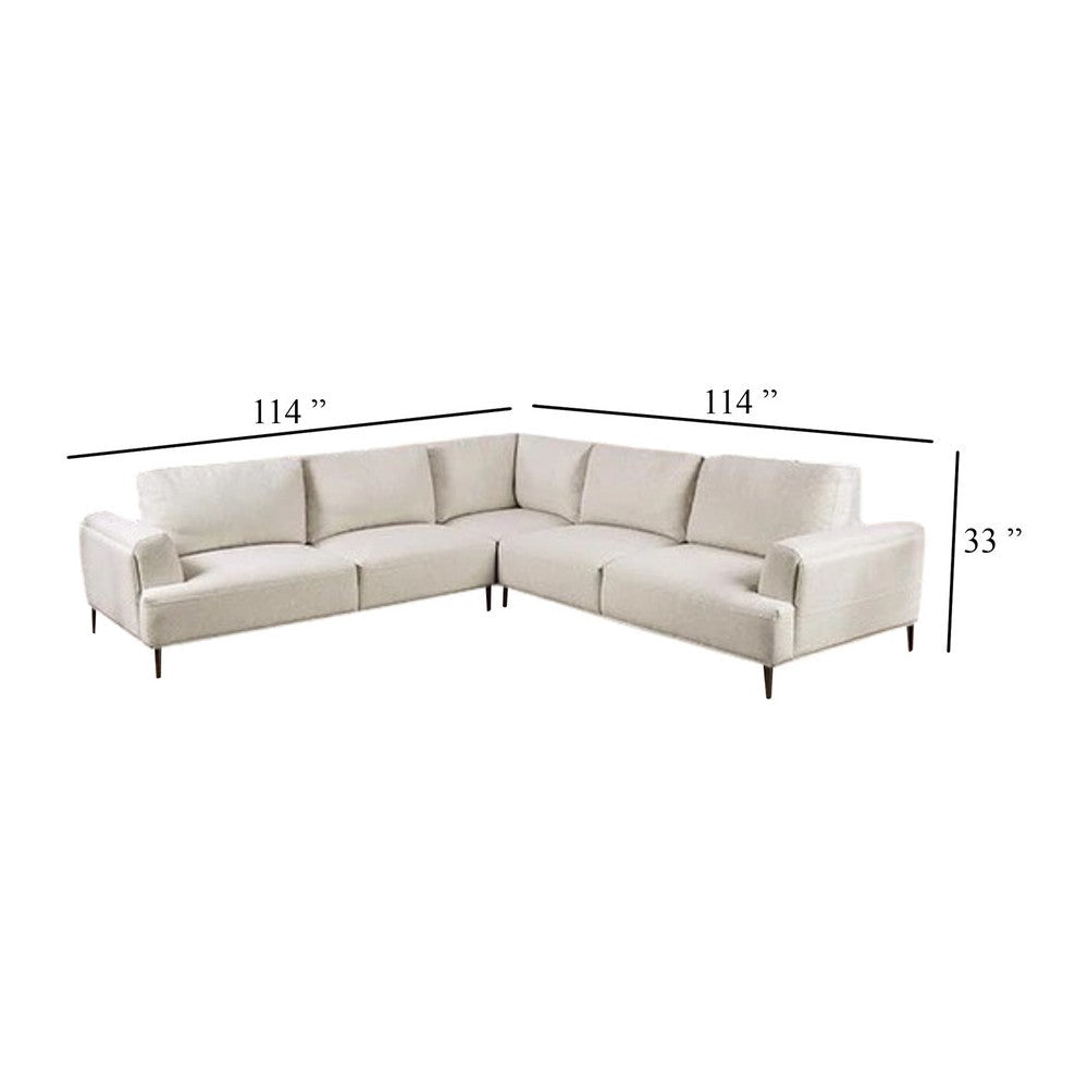 Batty L Shape Sectional Sofa | 114’’ Light Brown Chenille Adjustable BM333695