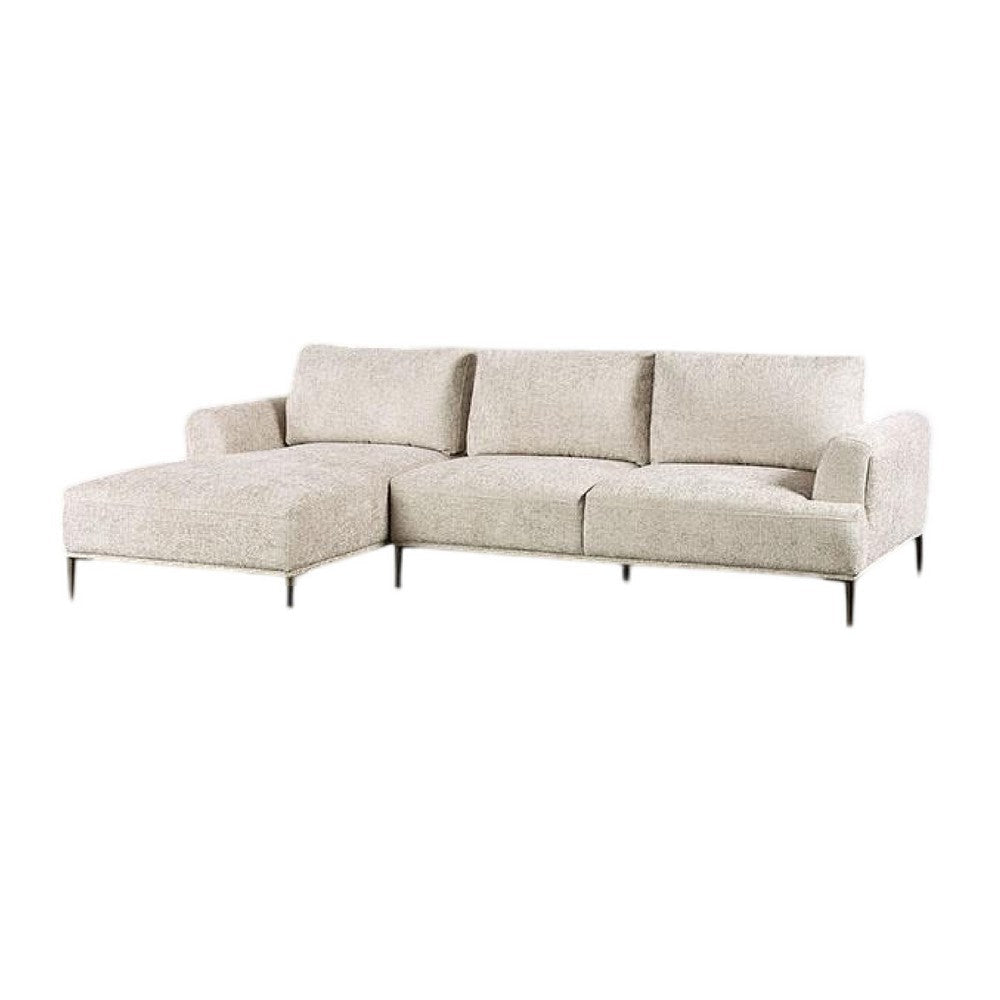Batty L Sectional Chaise Sofa | Brown Chenille 113’’ | Adjustable BM333696